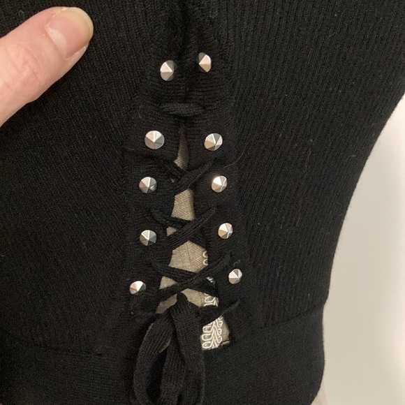 ZARA Black Ribbed Fitted Crop Sleeved Top - Picture 10 of 12